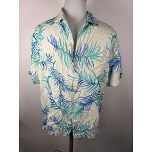 Tommy Bahama Men's Short Sleeve Tropical Leaf Print Button Up Shirt Size S/P